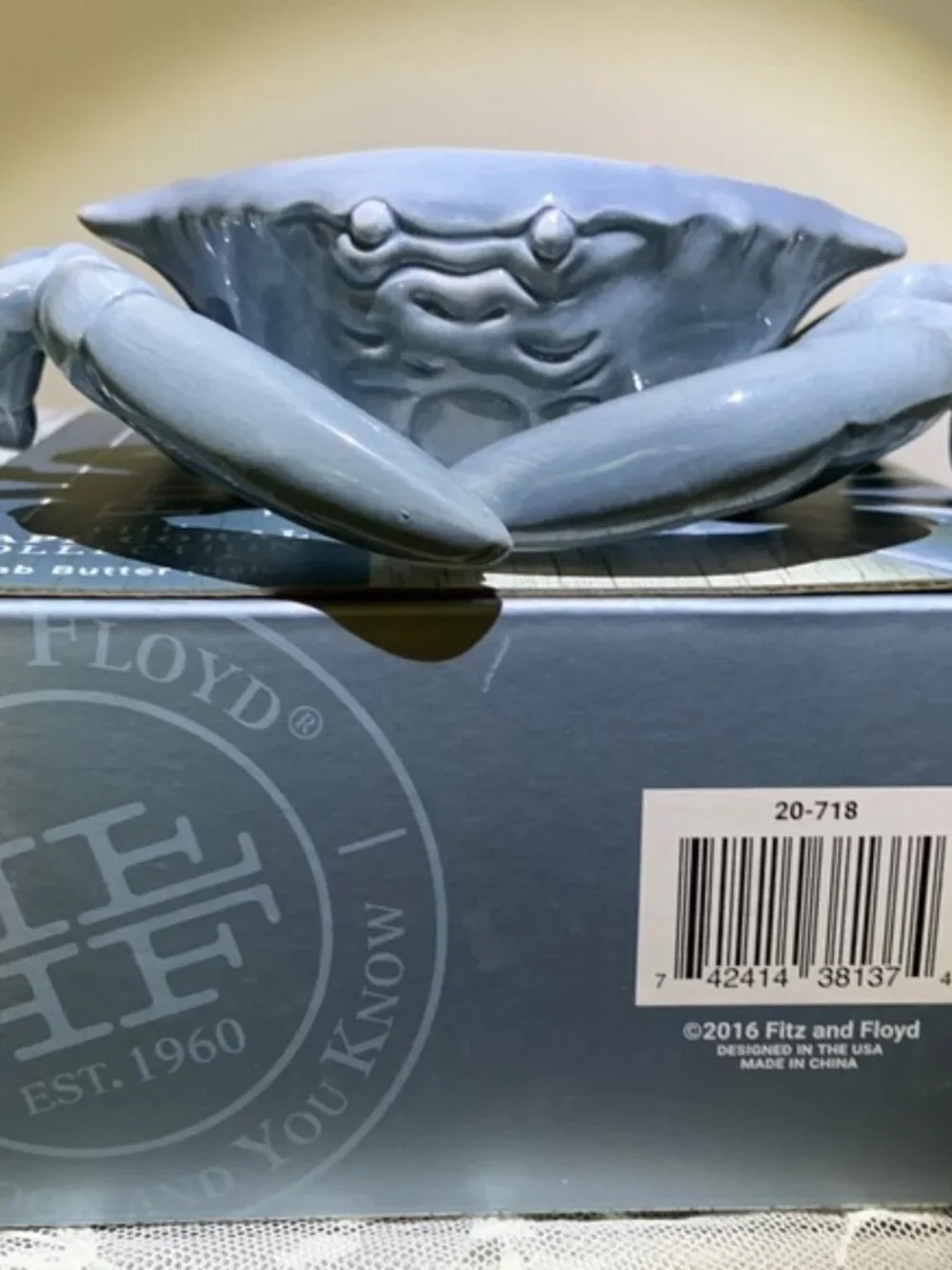 Fitz and Floyd Cape Coral Collection -  Crab Butter Dish 1 piece NWT
